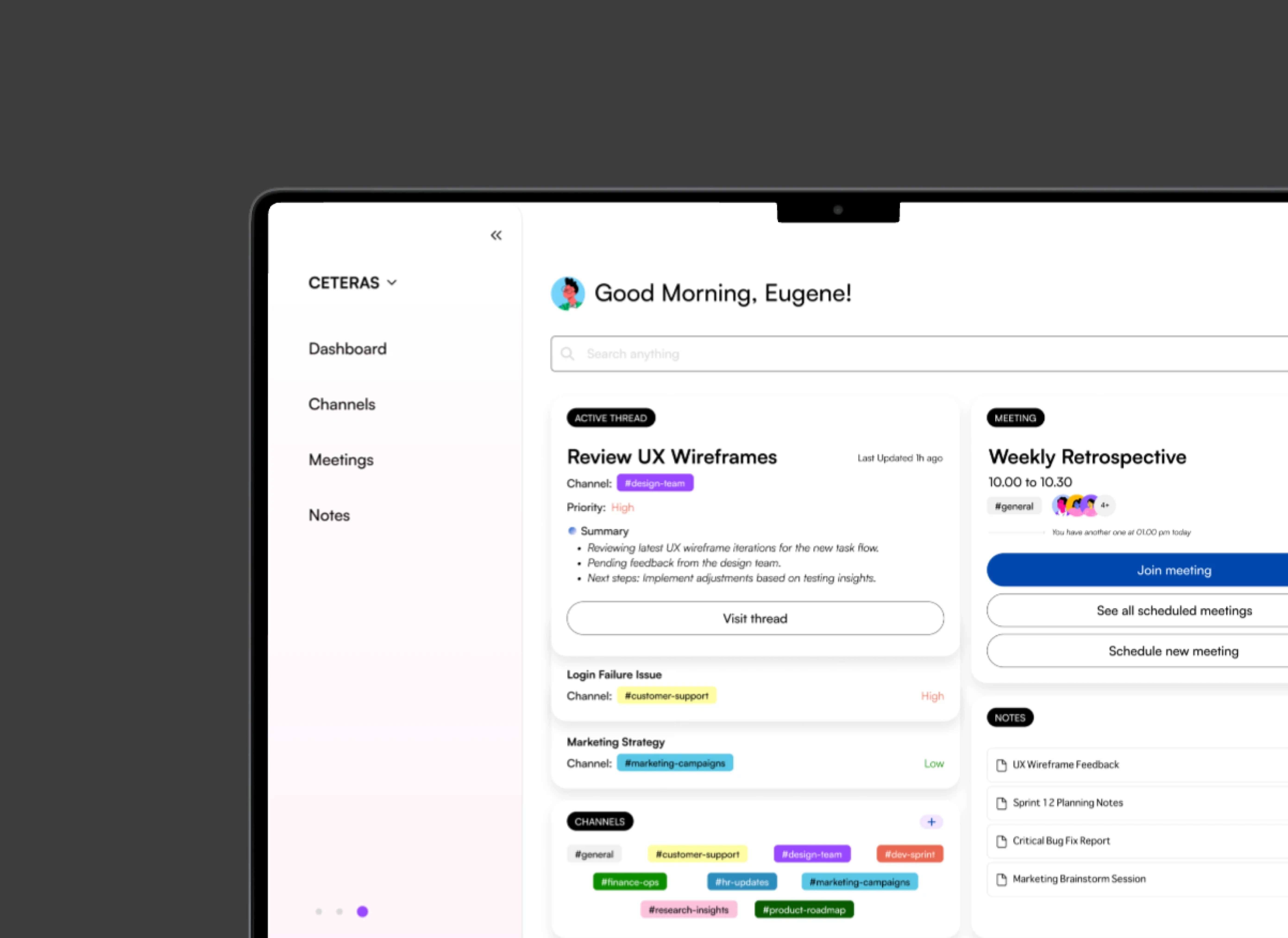 FLUX — async productivity dashboard