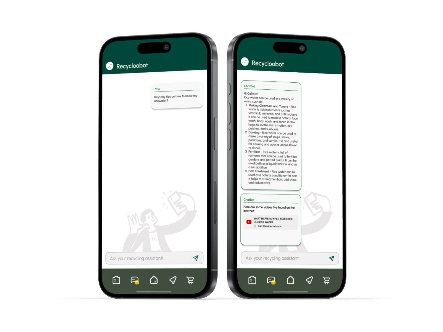 Recycloobot chatbot feature