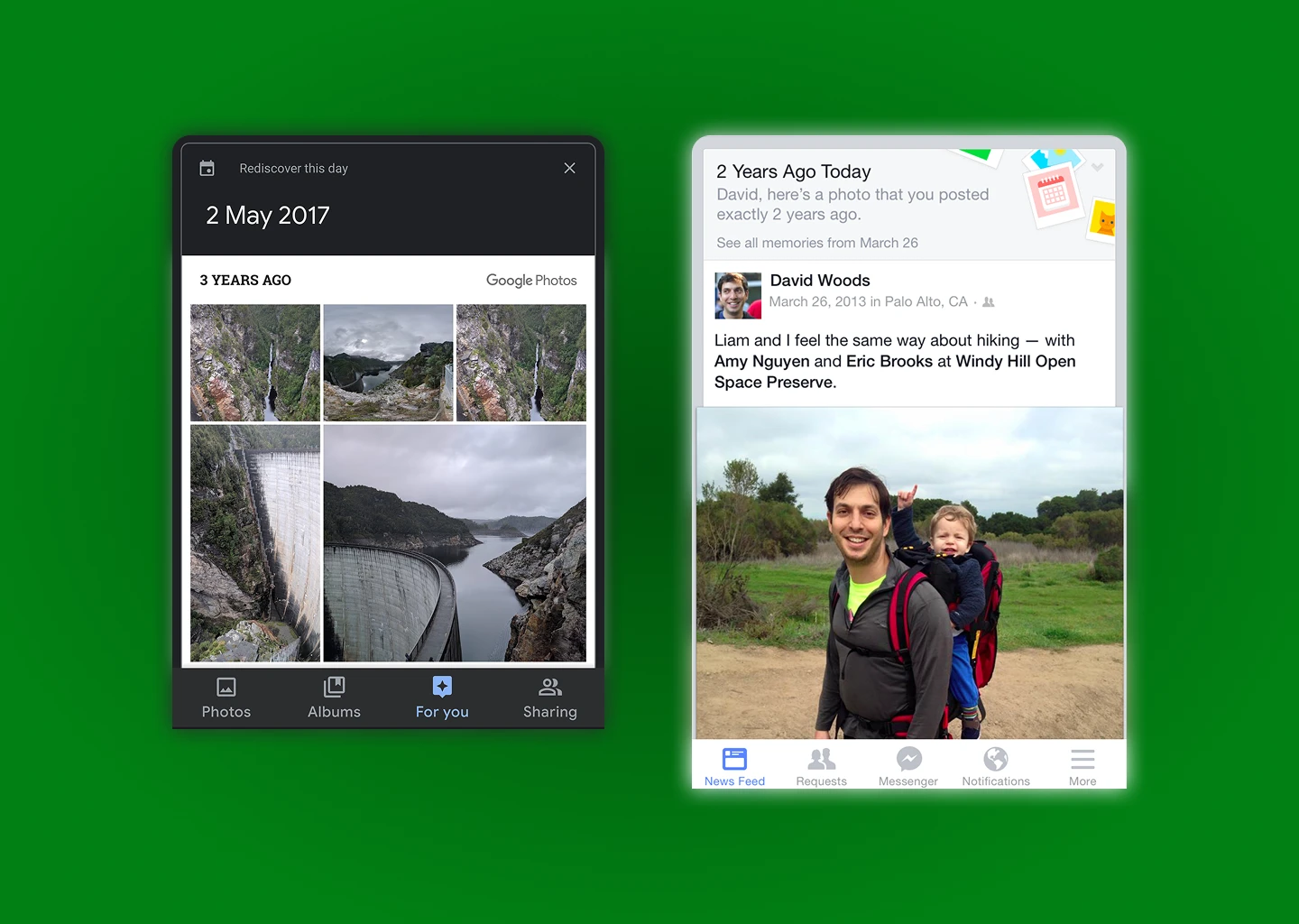Competitive analysis — Google Photos and Facebook Memories